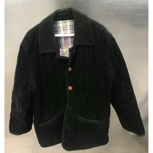Burberry London Black corduroy Quilted Coat Jacket